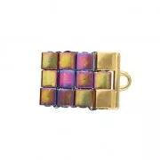 Cymbal Terminal para tejido de cuentas Tila Beads 15x10 mm Piperi II Dorado Rosax1