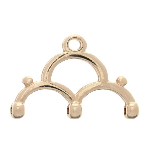 Cymbal - Terminal para tejido Rocalla Miyuki 8/0 19 mm Lakos III Dorado Rosa x1