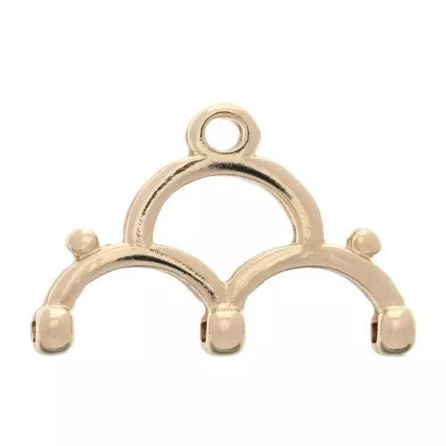 Cymbal - Terminal para tejido Rocalla Miyuki 8/0 19 mm Lakos III Dorado Rosa x1