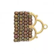 Cymbal - Terminal para tejido Rocalla Miyuki 8/0 19 mm Lakos III Dorado Rosa x1