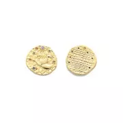 Dije zodíaco Leo de latón con óxido de zirconio 15 mm - Dorado x1