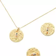 Dije zodíaco Escorpio de latón con óxido de zirconio 15 mm - Dorado x1