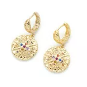 Colgante medalla Estrella Del Norte con óxido de zirconio 18x16 mm Dorado - Multicolor x1