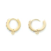 Ganchos pendientes con óxido de zirconio y anilla abierta 11.5 mm - Dorado - Multicolor x2