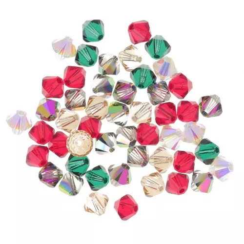 Mix de Toupies en cristal PureCrystal 5328 4 mm Navidad x50