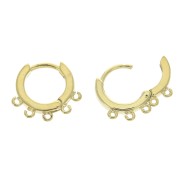 Ganchos pendientes con 5 anillas cerradas 12 mm - Dorado x2