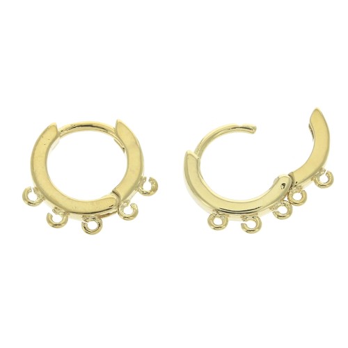 Ganchos pendientes con 5 anillas cerradas 12 mm - Dorado x2