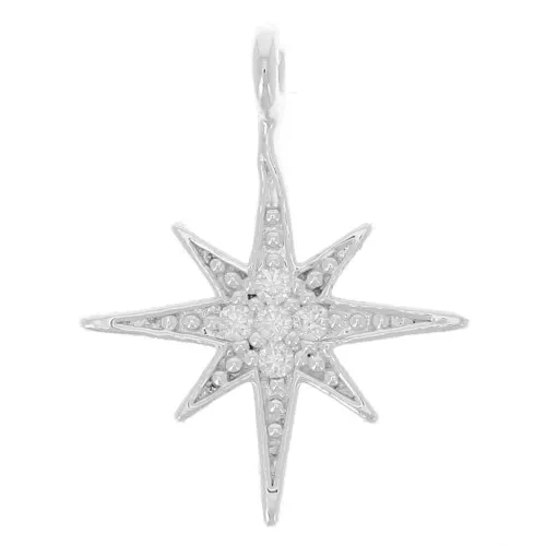 Dije Estrella del Norte - Óxidos de circonio - 15x11,5 mm Plateado x1