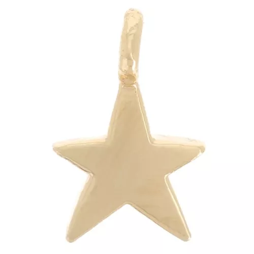 Mini dije estrella 8x5 mm - Dorado con oro fino x1