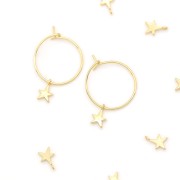 Mini dije estrella 8x5 mm - Dorado con oro fino x1