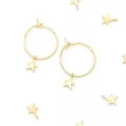Mini dije estrella 8x5 mm - Dorado con oro fino x1