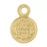 Dije moneda mini medieval 6 mm - Dorado con oro fino x1