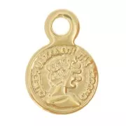 Dije moneda mini medieval 6 mm - Dorado con oro fino x1