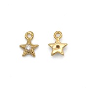 Mini dije estrella con óxido de zirconio  6x4.5 mm - Dorado - Crystal x1|raw }}