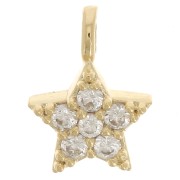 Dije Mini Estrella Oxido de Circonio y Anillo Abierto 7.5x5 mm Dorado con oro fino x1