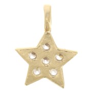 Dije Mini Estrella Oxido de Circonio y Anillo Abierto 7.5x5 mm Dorado con oro fino x1