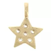Dije Mini Estrella Oxido de Circonio y Anillo Abierto 7.5x5 mm Dorado con oro fino x1