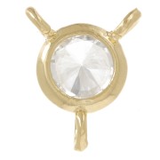 Entrepieza redonda 3 anillos 5mm - Óxido de circonio - Dorado - Cristal