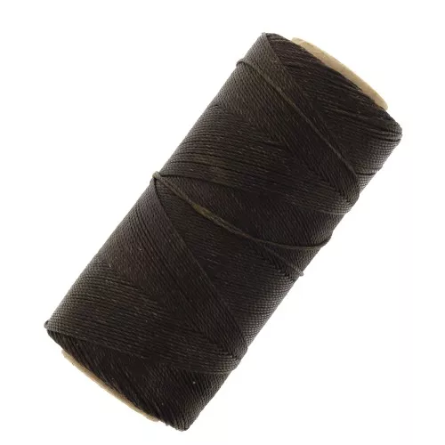 Bobina de hilo encerado Linhasita para micro macramé 0,75 mm - Marrón oscuro (205) x228m