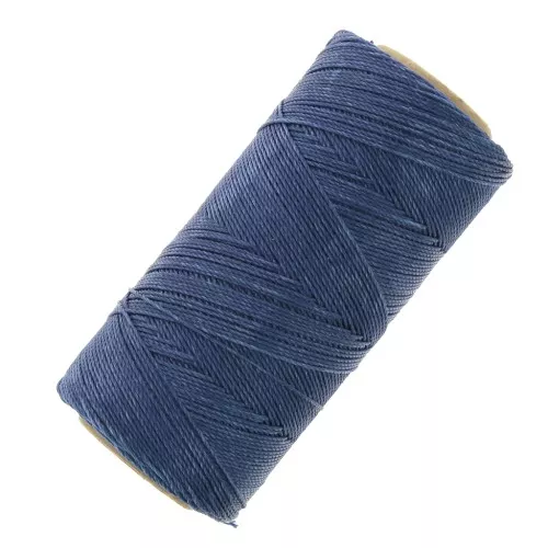 Bobina de hilo encerado Linhasita para micro macramé 0.75mm Bleu Jean oscuro x228m