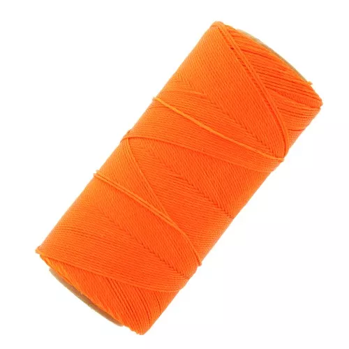 Bobina de hilo encerado Linhasita para micromacramé 0,75 mm - Naranja fluorescente (393) x228m