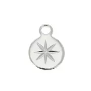 Dije redondo Estrella Del Norte 10.5x8 mm - chapado en plata finax1