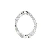 Colgante gota irregular martillado calado de latón 23.5x18 mm - chapado en plata finax1