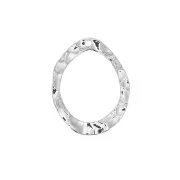 Colgante gota irregular martillado calado de latón 23.5x18 mm - chapado en plata finax1