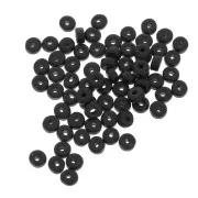 Cuentas arandalas Heishi de cerámica 5.3x2.5 mm - Negro mate x30