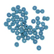 Arandelas Heishi de cerámica 5.3x2.5 mm - Azul Azur mat x30