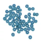 Cuentas arandalas Heishi de cerámica 5.3x2.5 mm - Azul Azur estera x30