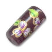 Tubo adorno flor 20x9 mm Medium Amethyst x1