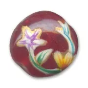 Bombeada adorno flor 15 mm Red x1