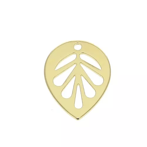 Dije hoja calado 13.5x11 mm - Chapado de Oro 3 micras x1