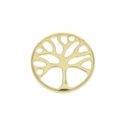 Dije redondo arbol de vida 12 mm - Chapado de Oro 3 micras x1|raw }}