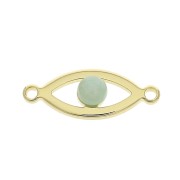 Entrepieza ojo buena suerte 7x18 mm - Chapado de Oro 3 micras x1