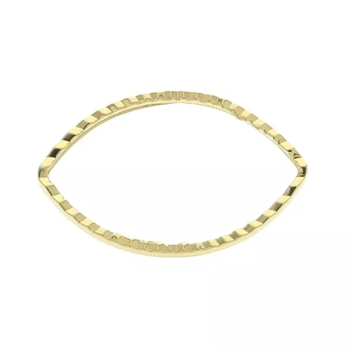 Anilla de montaje y tejido trabajado 21x13 mm - Chapado de Oro 3 micras