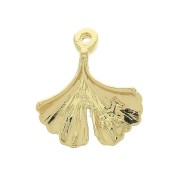 Colgante hoja de Ginkgo 18.5x15 mm - Chapado de Oro 3 micras x1