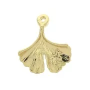 Colgante hoja de Ginkgo 18.5x15 mm - Chapado de Oro 3 micras x1