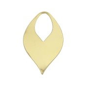 Colgante oja design 22x13 mm - Chapado de Oro 3 micras x1