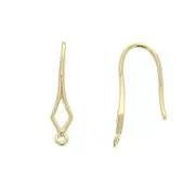 Ganchos pendientes rombos con anilla cerrada 19 mm Chapado de Oro 3 micras x2