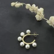 Créoles para cuentas Semi Agujereadas 20 mm - Dorado Satinado x2