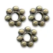 Cuentas rondelle flor 6 mm - Bronce x10