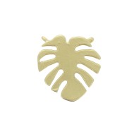 Entrepieza hoja de filodendro 2 anillas 13x12 mm - Dorado Satinado x1|raw }}