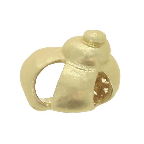 Colgante concha 14x12 mm - Dorado satinado x1