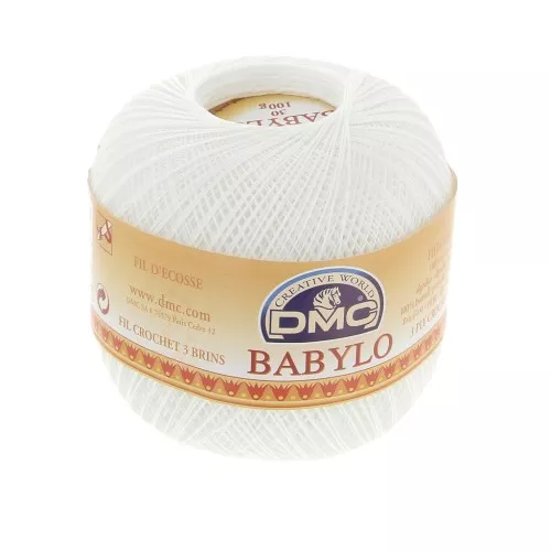 Babylo de DMC para labores crochet y ganchillo 30 DMC de algodón Blanco x 1000 m