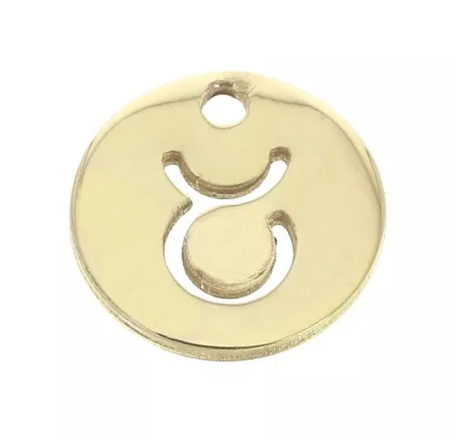 Dije redondo - signo del zodíaco Tauro 10 mm de Gold filled x1