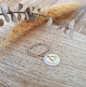 Dije redondo - signo del zodíaco Piscis10 mm de Gold filled x1