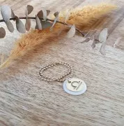 Dije redondo - signo del zodíaco Piscis10 mm de Gold filled x1