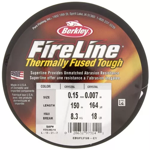 Hilo Fireline Ultra 8 - Trenza 0.15 mm (18LB)  Crystal x150 m